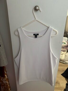 Express White High Neck Tank Top